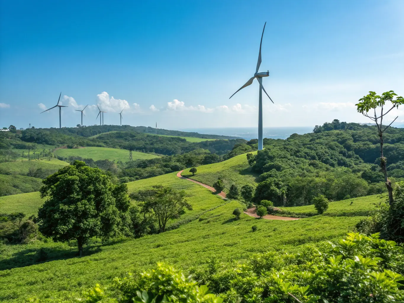 A photograph depicting a lush green area surrounding the KHORGOS PETROLEUM REFINERY, showcasing the company's commitment to environmental preservation and harmony with nature.