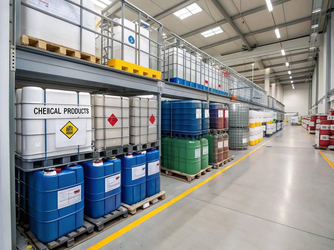 A photograph of various specialized petroleum products such as solvents, waxes, and petrochemical feedstocks, arranged neatly on a table with safety gloves and goggles nearby, emphasizing the refinery's commitment to safety and quality.
